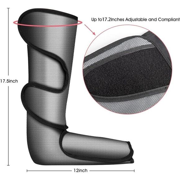 Air Compression Heated Foot Calves Leg Massager Circulation Therapy Boot Wraps - Picture 2 of 7